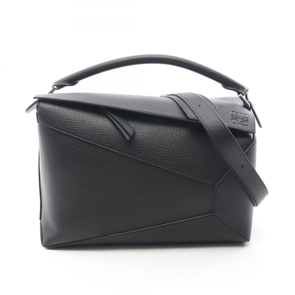 LOEWE Puzzle Edge Large 2Way Shoulder Handbag B510P00X051100 Leather Black NEW