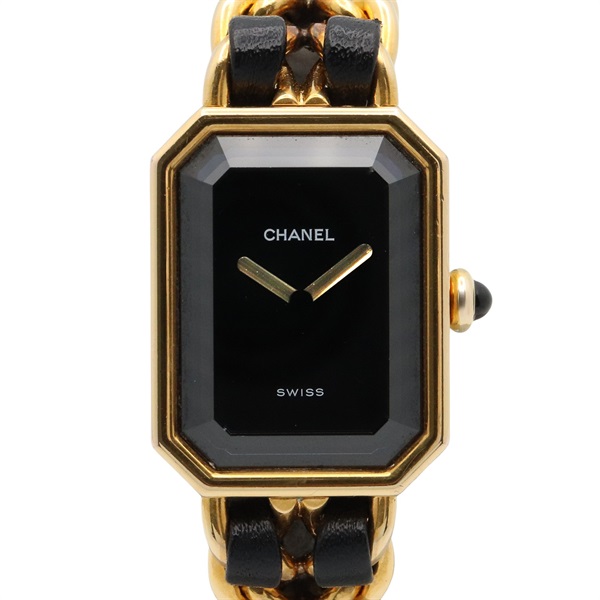 CHANEL Premiere S Wrist Watch H0001 Quartz Gold Plated leather Used Women