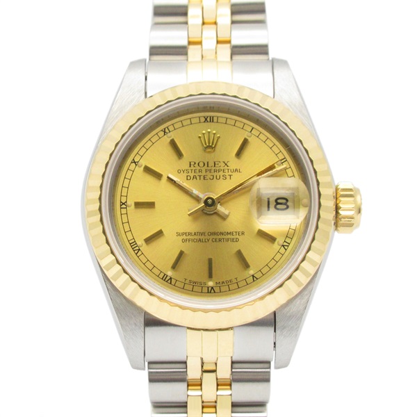 ROLEX Datejust L Wrist Watch 69173 Automatic 18KYG Yellow Gold SS Used Women