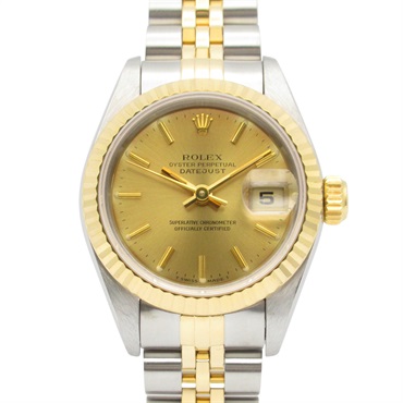 ROLEX Datejust W Wrist Watch 69173 Automatic 18KYG Yellow Gold SS Used Women