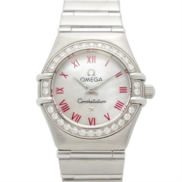 OMEGA Constellation Mini Diamond Wrist Watch 1466.63 Quartz SS Used Women
