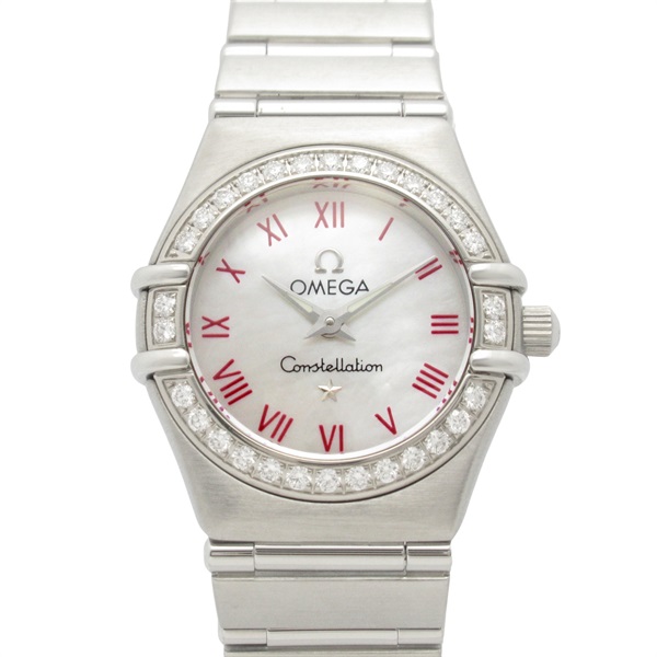 OMEGA Constellation Mini Diamond Wrist Watch 1466.63 Quartz SS Used Women