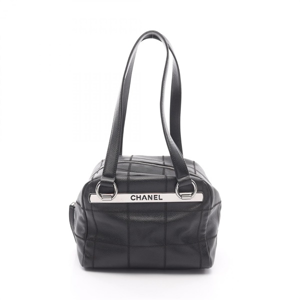 CHANEL Chocolate bar Shoulder Bag A26134 Calfskin Black Used Women SHW COCO CC