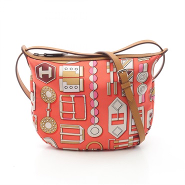 HERMES Sursoie To go Shoulder Bag B 085196CK Silk Swift leather Orange SHW Used