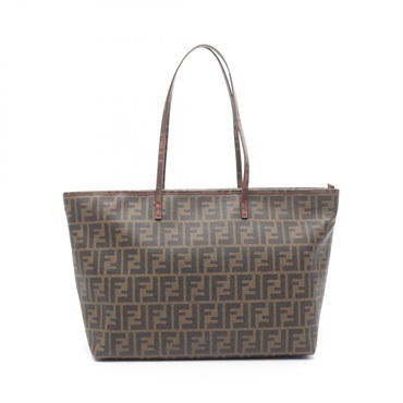 FENDI Zucca Shoulder Tote Bag 8BH185 Canvas Brown Used Women