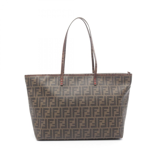 FENDI Zucca Shoulder Tote Bag 8BH185 Canvas Brown Used Women