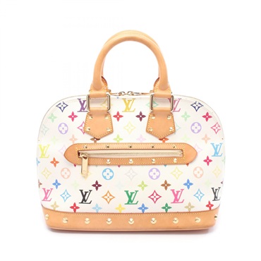 LOUIS VUITTON Alma Handbag M92647 Monogram Multicolore canvas Blanc Used Women