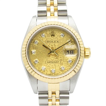 ROLEX Datejust Y Wrist Watch 79173G Automatic 18KYG Gold SS diamond Used Women