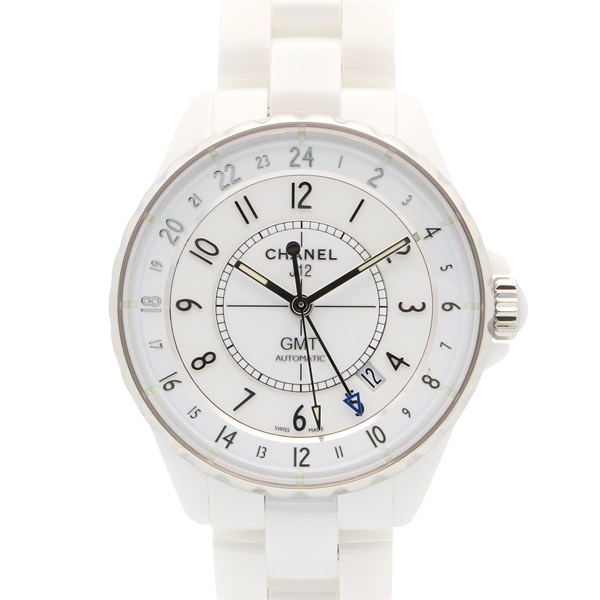 CHANEL J12 GMT Wrist Watch H3103 Automatic Ceramic Used mens white CC Coco