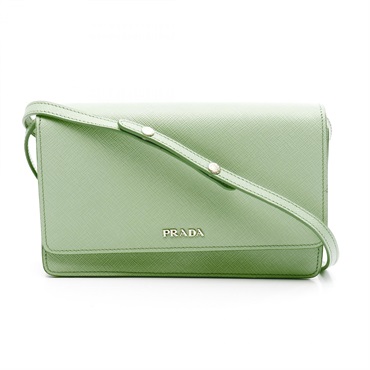 PRADA SAFFIANO LUX Crossbody Shoulder Bag 1BH009 leather Green Used women
