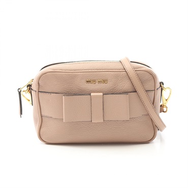 Miu Miu Madras Crossbody Shoulder Bag Leather Pink Used Women