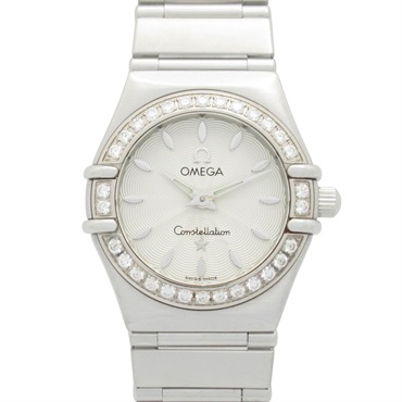 OMEGA Constellation Mini Diamond Bezel Wrist Watch 1466.31 Quartz SS Used Women