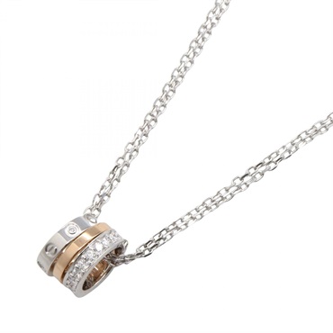 CARTIER Love Hoop Diamond Necklace pendant 18KWG 18KPG Gold used women