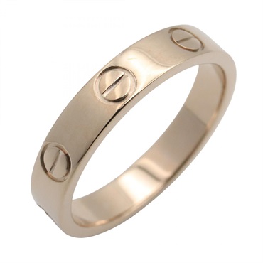 CARTIER Mini Love Ring 18KWG White Gold Used unisex US size 5.25 #50