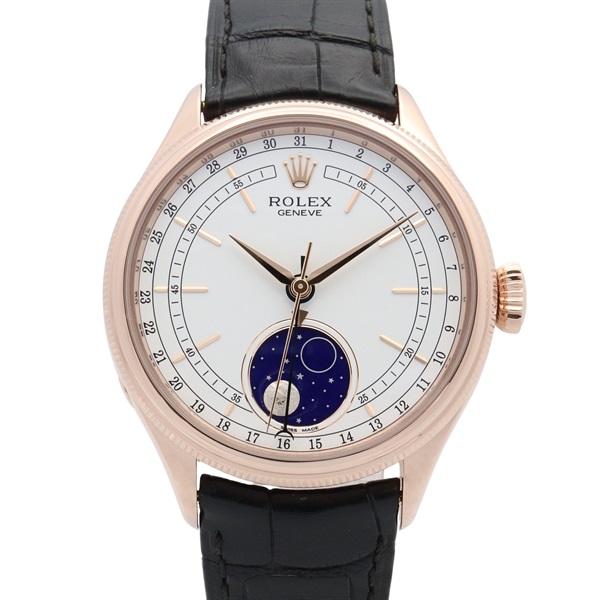 ROLEX Cherry Moon Phase Wrist Watch 50535 Automatic RG Gold leather Used mens