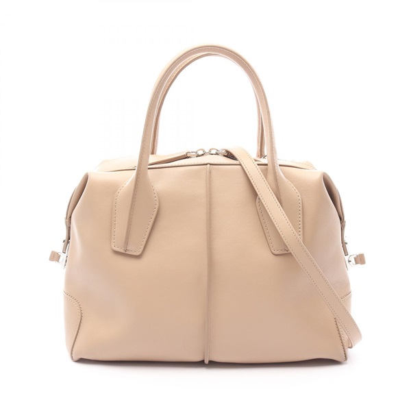 TOD'S D-styling Shoulder Handbag leather Beige Used Women crossbody