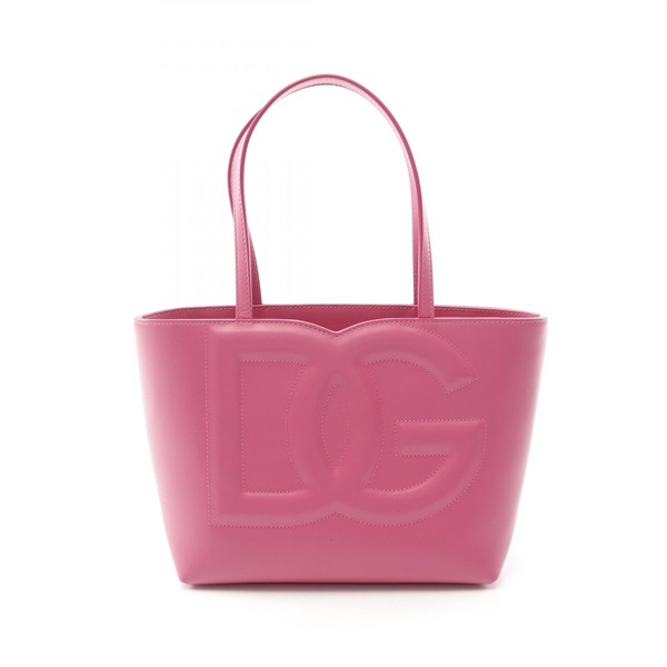 DOLCE & GABBANA DG logo Tote Handbag leather Pink Used Women