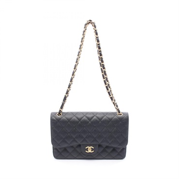 CHANEL Jumbo Matelasse 30 Classic Large W Flap Shoulder Bag A58600 leather Black