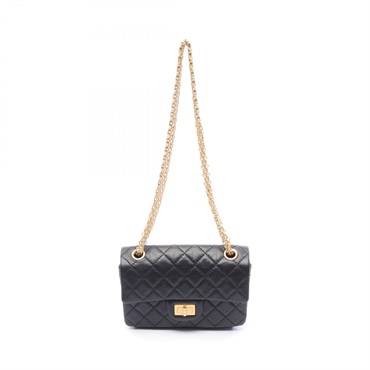 CHANEL 2.55 Mini Matelasse Chain Shoulder Bag AS0874 leather Black Used GHW CC