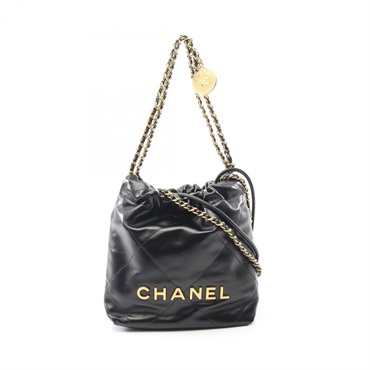 CHANEL chanel 22 mini Chain Shoulder Bag AS3980 leather Black Used Women GHW CC