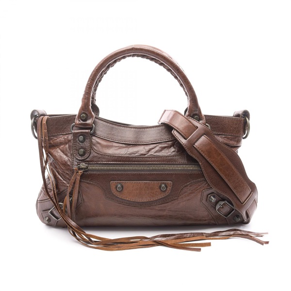 BALENCIAGA The first Shoulder Handbag 103208 leather Brown Used Women