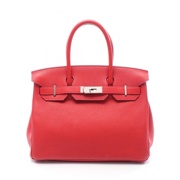 HERMES Birkin 30 Handbag 030520CK Togo leather Red Rouge tomate Used Women A SHW