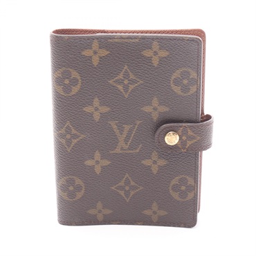 LOUIS VUITTON Agenda PM Notebook cover R20005 Monogram canvas Brown Used Women