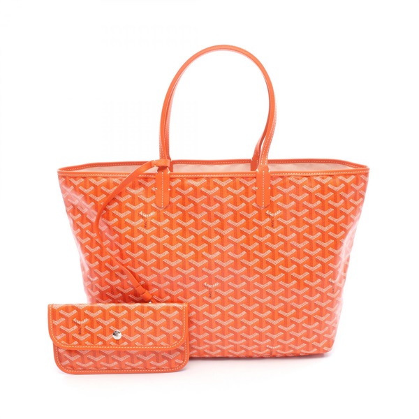 GOYARD Saint Louis PM Tote Bag Canvas Orange White Multicolor Used Women
