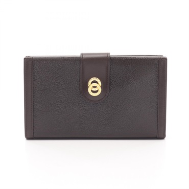 BVLGARI Doppio tondo Bifoldpurse wallet leather Brown Used unisex GHW