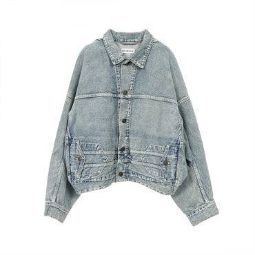 BALENCIAGA Up side down Denim Jacket 625989 cotton Blue Size 34 Used Women