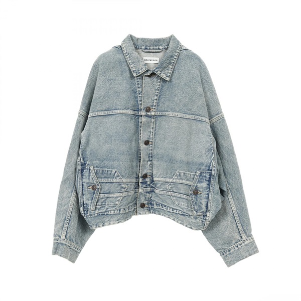 BALENCIAGA Up side down Denim Jacket 625989 cotton Blue Size 34 Used Women