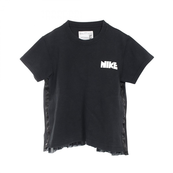 NIKE NIKE × SACAI T-shirt CZ4690 cotton polyester Black #S Used Women