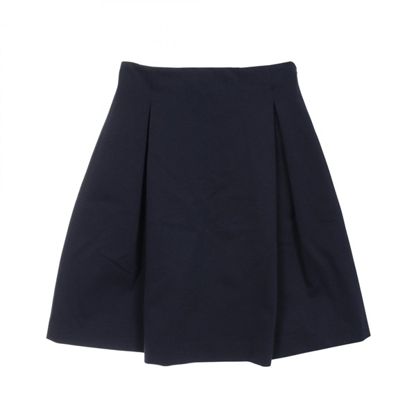 JIL SANDER A-line Skirt WF577008 MW720026 Rayon Nylon Navy #36 Used Women