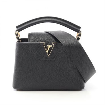 LOUIS VUITTON Capucines MINI Shoulder Handbag M56071 Taurillon Leather Noir used