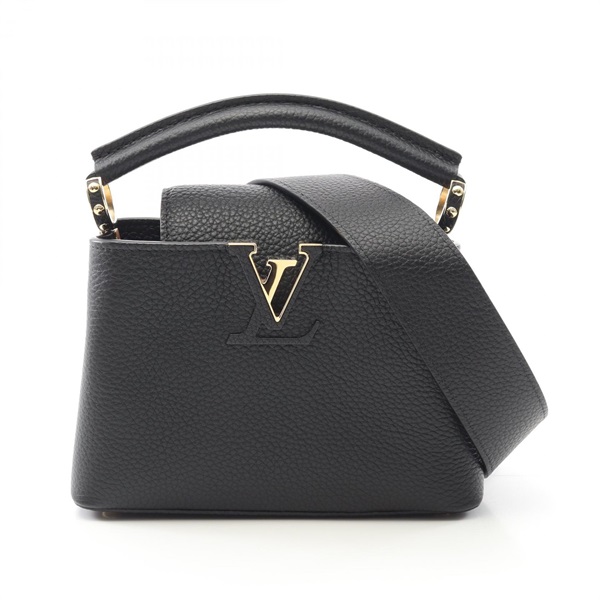 LOUIS VUITTON Capucines MINI Shoulder Handbag M56071 Taurillon Leather Noir used