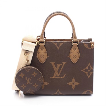 LOUIS VUITTON On the Go PM Shoulder Handbag M46373 Monogram Giant Reverse Used