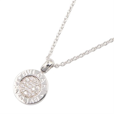 BVLGARI Bulgari Bulgari Diamond Necklace Pendant 18KWG White Gold Used women