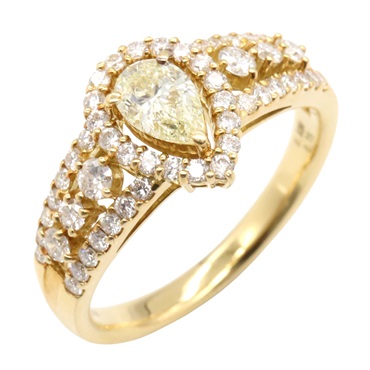 JEWELRY Diamond Ring 18KYG Yellow Gold Used women US size 9