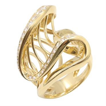 JEWELRY Isako Kikuchi Diamond Ring 18KYG Yellow Gold Used women US size 6