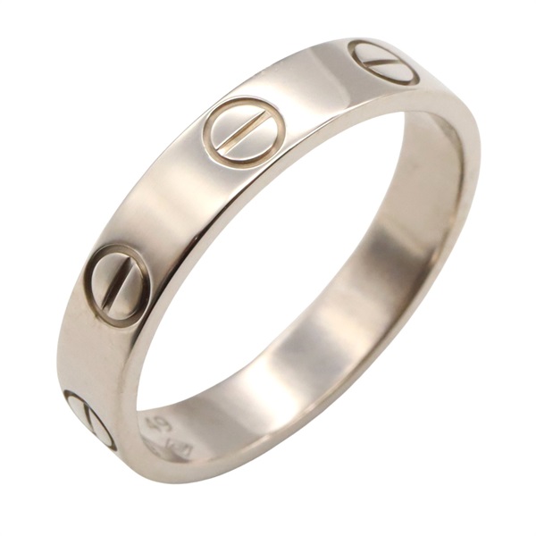 CARTIER Mini Love Ring 18KWG White Gold Used unisex US size 4.75 #49