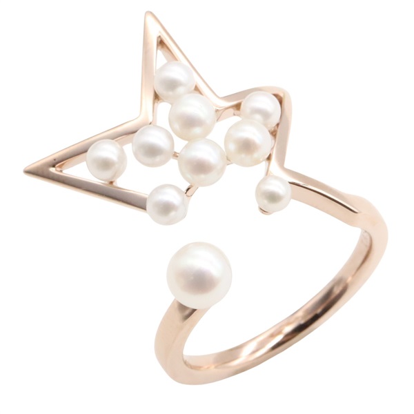 TASAKI Abstract Star Ring Pearl 18KPG Pink Rose Gold Used women US size 6