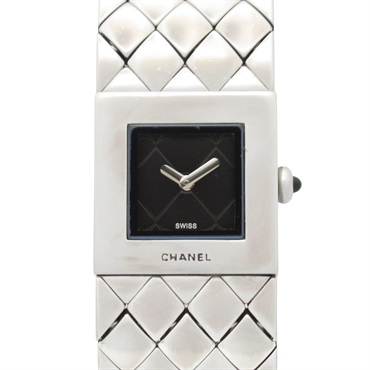 CHANEL Matelasse Wrist Watch H0009 Quartz Stainless Steel Used Women