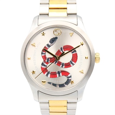 GUCCI G timeless Wrist Watch 126.4 Quartz Gold Plated Stainless Steel Used Boys