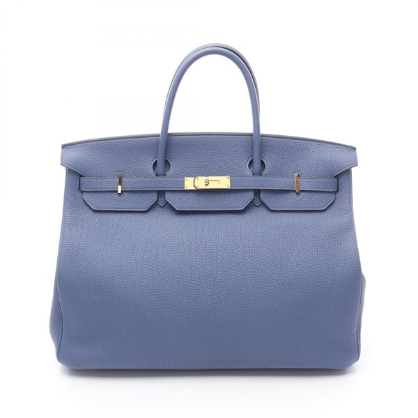 HERMES Birkin 40 Handbag Togo leather Blue Used Women unisex C GHW