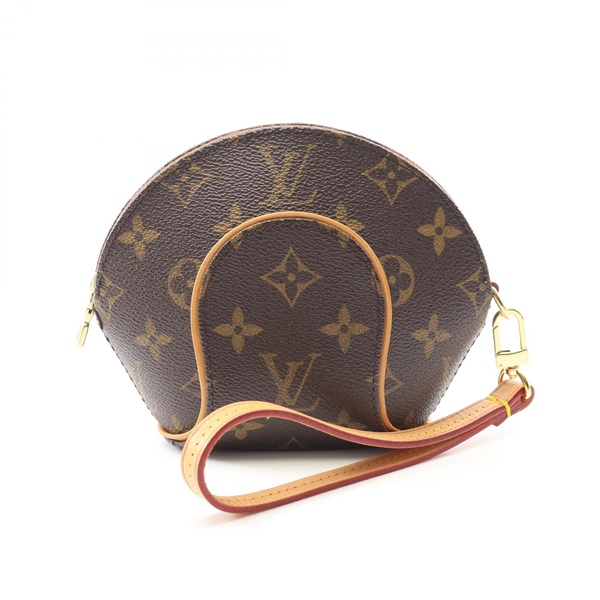 LOUIS VUITTON Mini ellipse Pouch M51129 Monogram Canvas Leather Brown Used LV