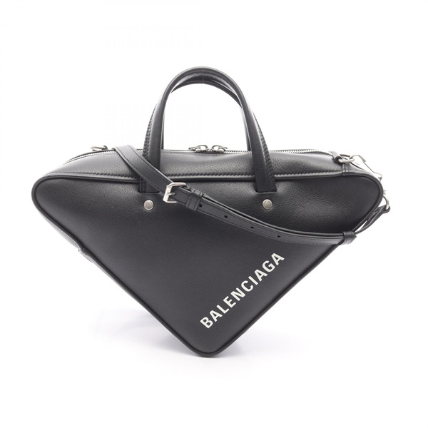 BALENCIAGA Triangle Duffle Shoulder Handbag 476975 C8K02 leather Black Used
