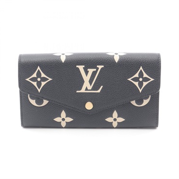 LOUIS VUITTON Portefeuille Sarah wallet M80496 Monogram empreinte Black Used LV