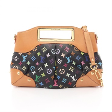 LOUIS VUITTON Judy MM Shoulder Handbag M40256 Monogram Multicolor Black Used