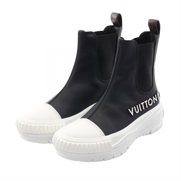 LOUIS VUITTON Squad Line Monogram sneakers 1A9RXD Fabric Rubber Black White #36