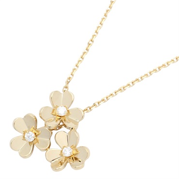 Van Cleef & Arpels Frivole 3 Flower 3P Diamond Necklace 18KYG Gold used women
